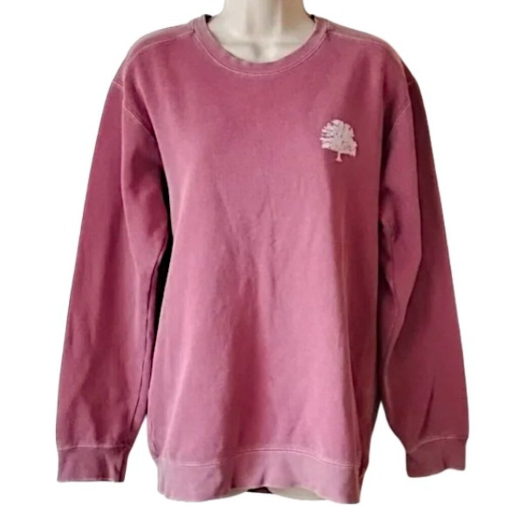 Comfort Colors The Oak Club  Sweatshirt S Dusty Red Dark Mauve - Picture 2 of 7